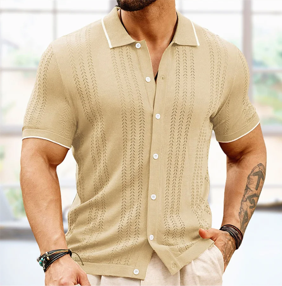 Lignes Parisiennes™ | Polo en tricot boutonné