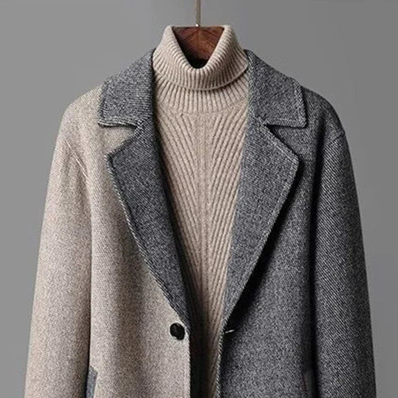 Lignes Parisiennes™ | Manteau en laine bicolore