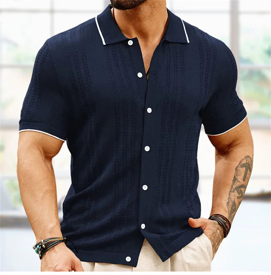 Lignes Parisiennes™ | Polo en tricot boutonné