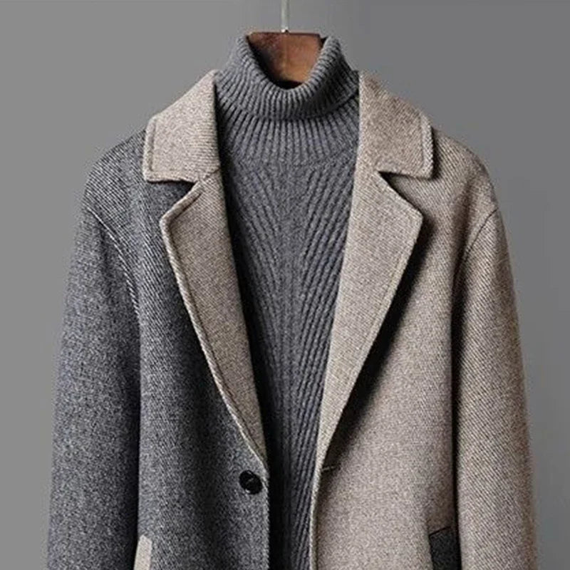 Lignes Parisiennes™ | Manteau en laine bicolore