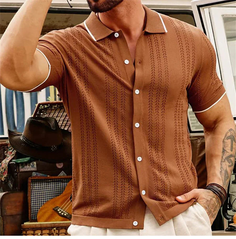 Lignes Parisiennes™ | Polo en tricot boutonné