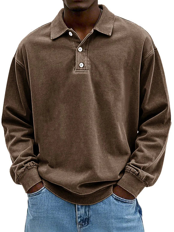 Lignes Parisiennes™ | Polo a Maniche Lunghe Casual da Uomo