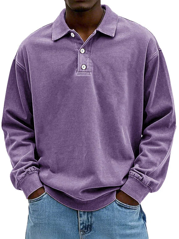 Lignes Parisiennes™ | Polo a Maniche Lunghe Casual da Uomo