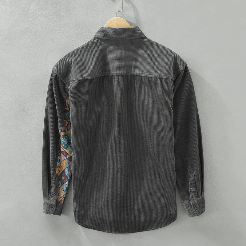 Lignes Parisiennes™ | Chemise à manches longues en velours côtelé de luxe