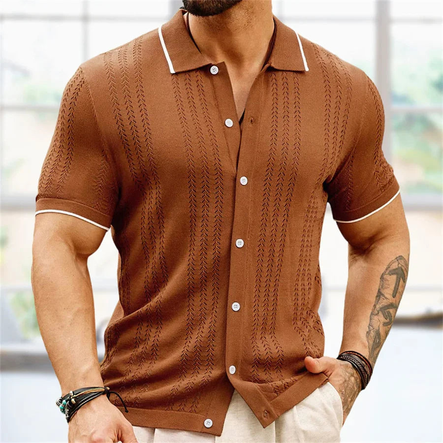 Lignes Parisiennes™ | Polo en tricot boutonné